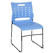 HERCULES Series 881 lb. Capacity Blue Sled Base Stack Chair with Air-Vent Back, RUT-2-BL-GG