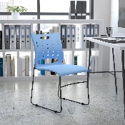 HERCULES Series 881 lb. Capacity Blue Sled Base Stack Chair with Air-Vent Back, RUT-2-BL-GG