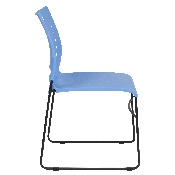 HERCULES Series 881 lb. Capacity Blue Sled Base Stack Chair with Air-Vent Back, RUT-2-BL-GG