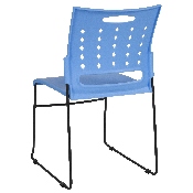 HERCULES Series 881 lb. Capacity Blue Sled Base Stack Chair with Air-Vent Back, RUT-2-BL-GG