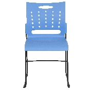 HERCULES Series 881 lb. Capacity Blue Sled Base Stack Chair with Air-Vent Back, RUT-2-BL-GG