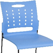 HERCULES Series 881 lb. Capacity Blue Sled Base Stack Chair with Air-Vent Back, RUT-2-BL-GG