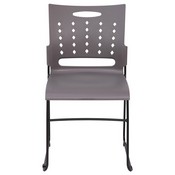 HERCULES Series 881 lb. Capacity Gray Sled Base Stack Chair with Air-Vent Back, RUT-2-GY-BK-GG