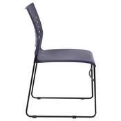 HERCULES Series 881 lb. Capacity Navy Sled Base Stack Chair with Air-Vent Back, RUT-2-NVY-BK-GG