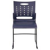 HERCULES Series 881 lb. Capacity Navy Sled Base Stack Chair with Air-Vent Back, RUT-2-NVY-BK-GG