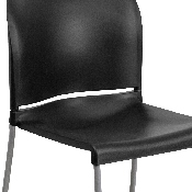 HERCULES Series 880 lb. Capacity Black Full Back Contoured Stack Chair with Gray Powder Coated Sled Base, RUT-238A-BK-GG