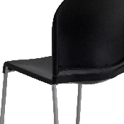 HERCULES Series 880 lb. Capacity Black Full Back Contoured Stack Chair with Gray Powder Coated Sled Base, RUT-238A-BK-GG