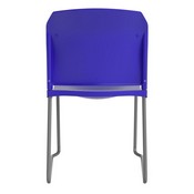 HERCULES Series 880 lb. Capacity Blue Full Back Contoured Stack Chair with Gray Powder Coated Sled Base, RUT-238A-BL-GG