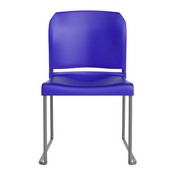 HERCULES Series 880 lb. Capacity Blue Full Back Contoured Stack Chair with Gray Powder Coated Sled Base, RUT-238A-BL-GG