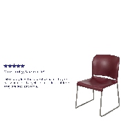 HERCULES Series 880 lb. Capacity Burgundy Full Back Contoured Stack Chair with Gray Powder Coated Sled Base, RUT-238A-BY-GG