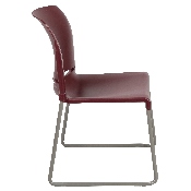 HERCULES Series 880 lb. Capacity Burgundy Full Back Contoured Stack Chair with Gray Powder Coated Sled Base, RUT-238A-BY-GG