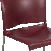 HERCULES Series 880 lb. Capacity Burgundy Full Back Contoured Stack Chair with Gray Powder Coated Sled Base, RUT-238A-BY-GG