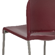 HERCULES Series 880 lb. Capacity Burgundy Full Back Contoured Stack Chair with Gray Powder Coated Sled Base, RUT-238A-BY-GG