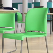 HERCULES Series 880 lb. Capacity Green Full Back Contoured Stack Chair with Gray Powder Coated Sled Base, RUT-238A-GN-GG