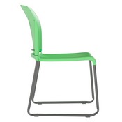 HERCULES Series 880 lb. Capacity Green Full Back Contoured Stack Chair with Gray Powder Coated Sled Base, RUT-238A-GN-GG