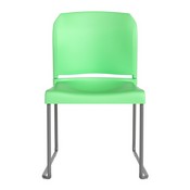 HERCULES Series 880 lb. Capacity Green Full Back Contoured Stack Chair with Gray Powder Coated Sled Base, RUT-238A-GN-GG
