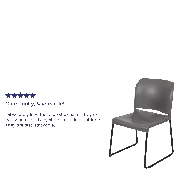 HERCULES Series 880 lb. Capacity Gray Full Back Contoured Stack Chair with Black Powder Coated Sled Base, RUT-238A-GY-GG