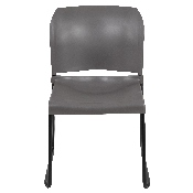 HERCULES Series 880 lb. Capacity Gray Full Back Contoured Stack Chair with Black Powder Coated Sled Base, RUT-238A-GY-GG