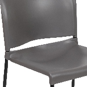 HERCULES Series 880 lb. Capacity Gray Full Back Contoured Stack Chair with Black Powder Coated Sled Base, RUT-238A-GY-GG