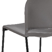 HERCULES Series 880 lb. Capacity Gray Full Back Contoured Stack Chair with Black Powder Coated Sled Base, RUT-238A-GY-GG