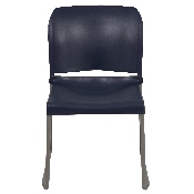 HERCULES Series 880 lb. Capacity Navy Full Back Contoured Stack Chair with Gray Powder Coated Sled Base, RUT-238A-NY-GG