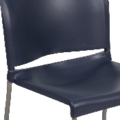 HERCULES Series 880 lb. Capacity Navy Full Back Contoured Stack Chair with Gray Powder Coated Sled Base, RUT-238A-NY-GG