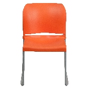 HERCULES Series 880 lb. Capacity Orange Full Back Contoured Stack Chair with Gray Powder Coated Sled Base, RUT-238A-OR-GG