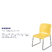 HERCULES Series 880 lb. Capacity Yellow Full Back Contoured Stack Chair with Gray Powder Coated Sled Base, RUT-238A-YL-GG