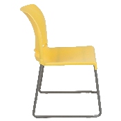 HERCULES Series 880 lb. Capacity Yellow Full Back Contoured Stack Chair with Gray Powder Coated Sled Base, RUT-238A-YL-GG
