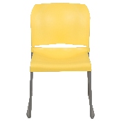 HERCULES Series 880 lb. Capacity Yellow Full Back Contoured Stack Chair with Gray Powder Coated Sled Base, RUT-238A-YL-GG