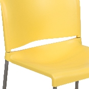 HERCULES Series 880 lb. Capacity Yellow Full Back Contoured Stack Chair with Gray Powder Coated Sled Base, RUT-238A-YL-GG