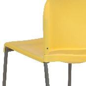 HERCULES Series 880 lb. Capacity Yellow Full Back Contoured Stack Chair with Gray Powder Coated Sled Base, RUT-238A-YL-GG