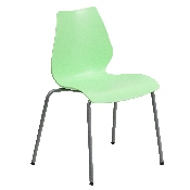 HERCULES Series 770 lb. Capacity Green Stack Chair with Lumbar Support and Silver Frame, RUT-288-GREEN-GG