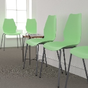 HERCULES Series 770 lb. Capacity Green Stack Chair with Lumbar Support and Silver Frame, RUT-288-GREEN-GG
