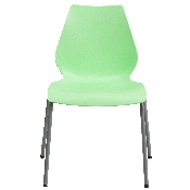 HERCULES Series 770 lb. Capacity Green Stack Chair with Lumbar Support and Silver Frame, RUT-288-GREEN-GG