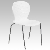 HERCULES Series 551 lb. Capacity White Stack Chair, RUT-3-WH-GG