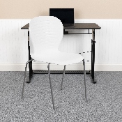 HERCULES Series 551 lb. Capacity White Stack Chair, RUT-3-WH-GG