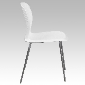 HERCULES Series 551 lb. Capacity White Stack Chair, RUT-3-WH-GG