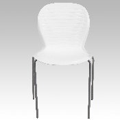 HERCULES Series 551 lb. Capacity White Stack Chair, RUT-3-WH-GG