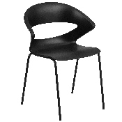 HERCULES Series 440 lb. Capacity Black Stack Chair, RUT-4-BK-GG