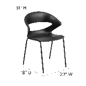 HERCULES Series 440 lb. Capacity Black Stack Chair, RUT-4-BK-GG