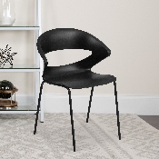HERCULES Series 440 lb. Capacity Black Stack Chair, RUT-4-BK-GG