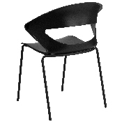 HERCULES Series 440 lb. Capacity Black Stack Chair, RUT-4-BK-GG