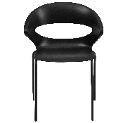 HERCULES Series 440 lb. Capacity Black Stack Chair, RUT-4-BK-GG
