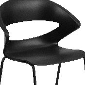 HERCULES Series 440 lb. Capacity Black Stack Chair, RUT-4-BK-GG