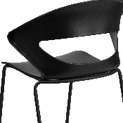 HERCULES Series 440 lb. Capacity Black Stack Chair, RUT-4-BK-GG