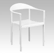 HERCULES Series 1000 lb. Capacity White Plastic Cafe Stack Chair, RUT-418-WH-GG