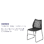 HERCULES Series 661 lb. Capacity Black Stack Chair with Air-Vent Back and Black Powder Coated Sled Base, RUT-498A-BLACK-GG