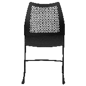 HERCULES Series 661 lb. Capacity Black Stack Chair with Air-Vent Back and Black Powder Coated Sled Base, RUT-498A-BLACK-GG