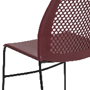 HERCULES Series 661 lb. Capacity Burgundy Stack Chair with Air-Vent Back and Black Powder Coated Sled Base, RUT-498A-BY-GG
